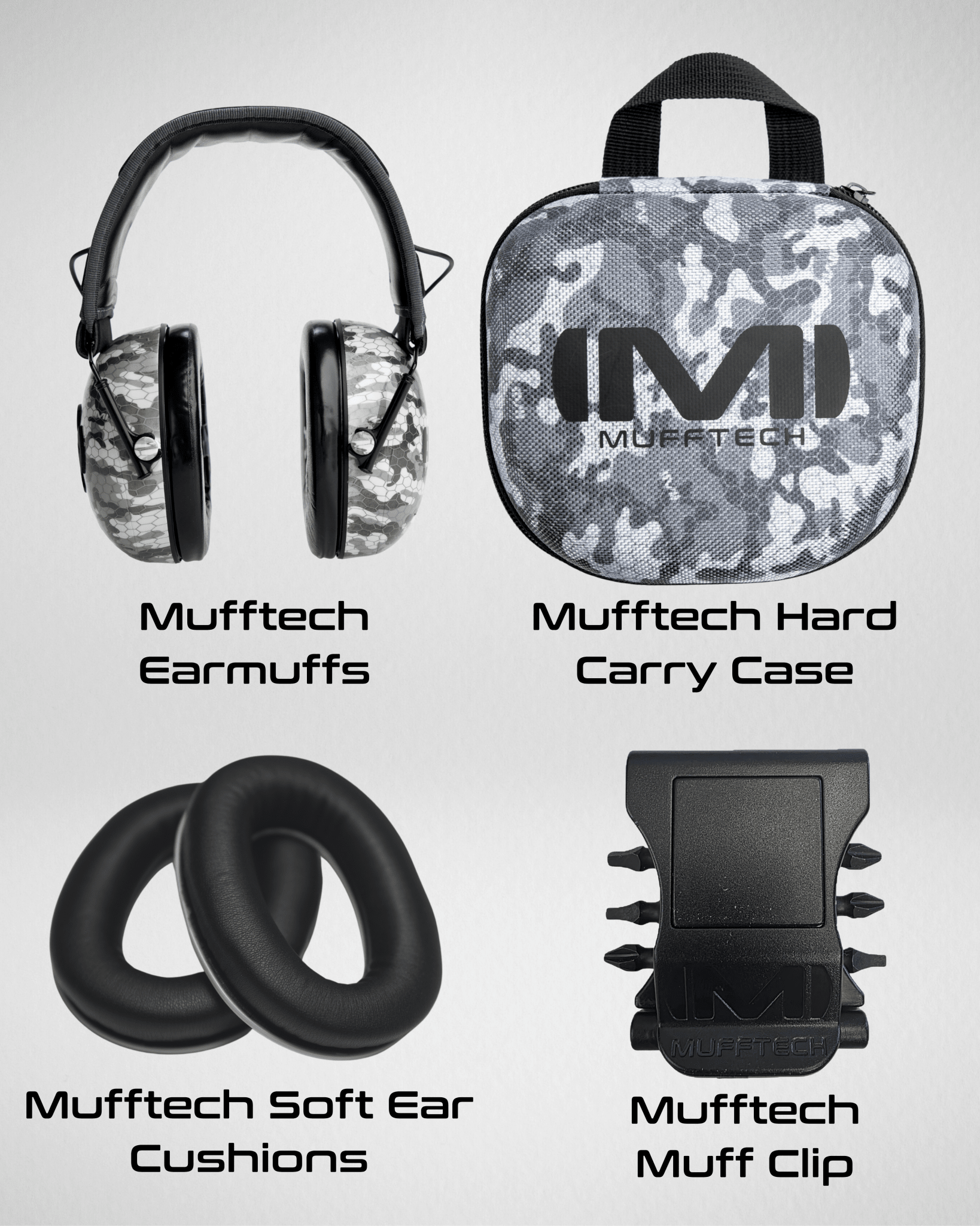 3rd Birthday Sale Bundle - Sole Mufftech Bluetooth Earmuffs with Carry Case, Soft Ear Cushions and a Muff Clip - Mufftech