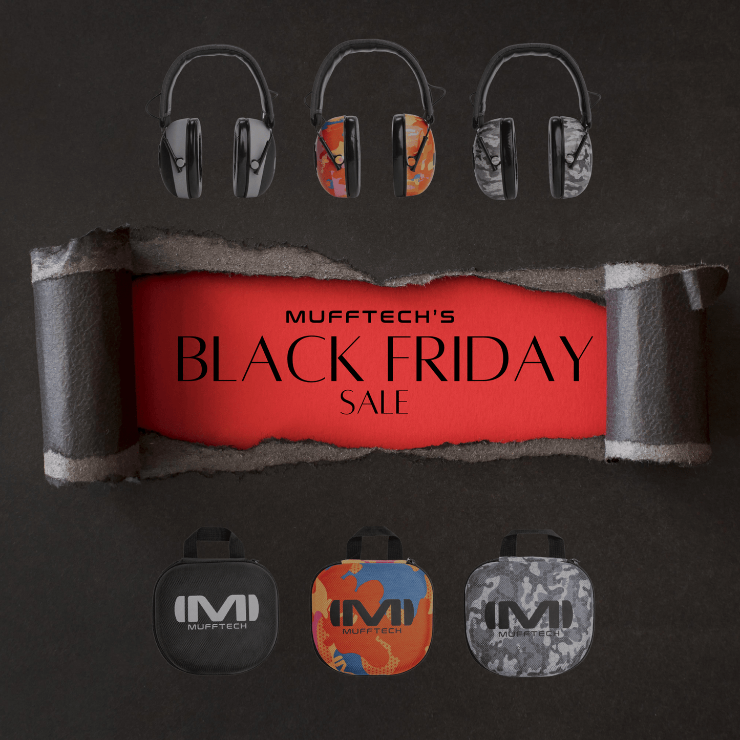 Black Friday - Double OG Mufftech Bluetooth Earmuffs with Carry Case and Premium Soft Ear Cushions - Mufftech
